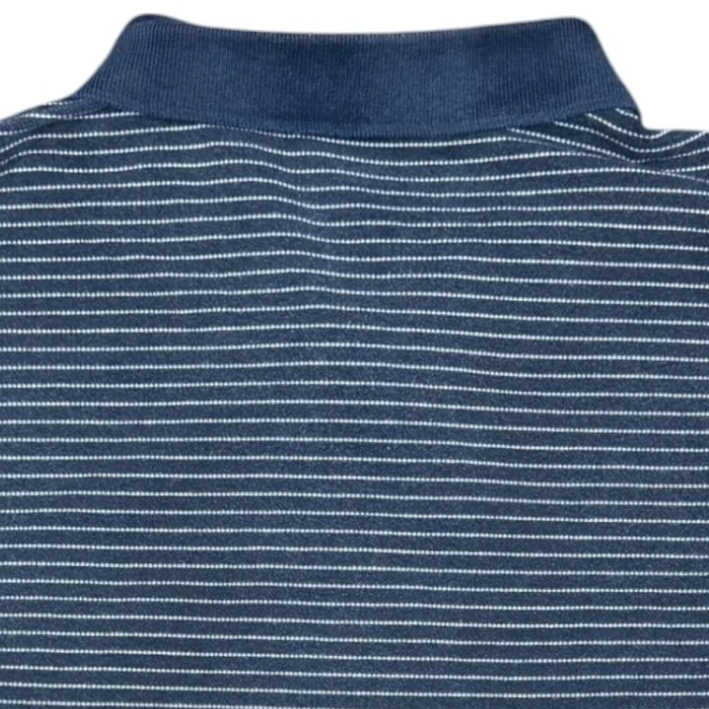Men's J. CREW Stretch Piqué Polo Shirt in Navy Stripe J6922-‎ Size M